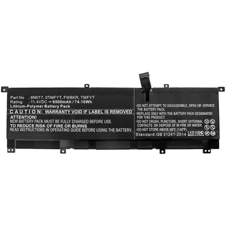 CoreParts 68WH Laptop Battery for Dell | High-Performance & Reliable - MBXDE-BA0183